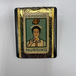 Vintage Handmade “Art Stuff” by Robyn 1961 U.S. Postage Nursing Stamp Brooch Pin